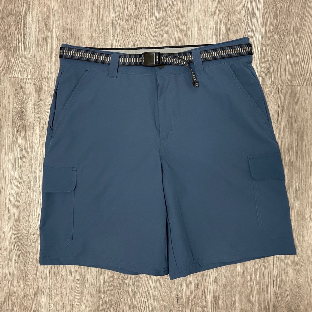 Orvis Cargo Shorts Mens 34 Blue Tech Hiking Fishing Belted 1572730